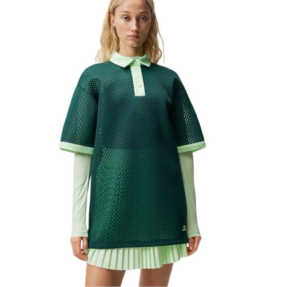 J.Lindeberg Teal Mesh Top Tina Top Swim Coverup Dress S